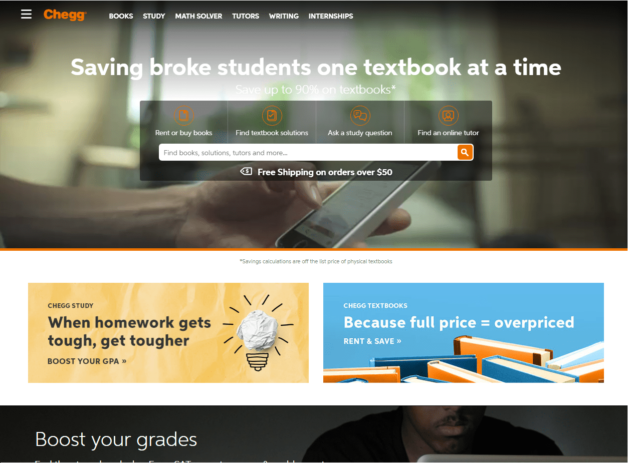 chegg- college online resources