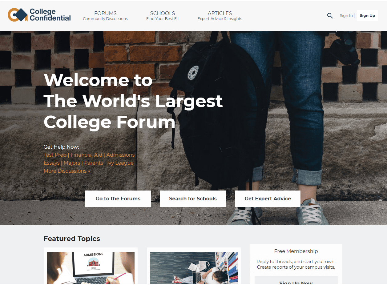 college confidential- college online resources