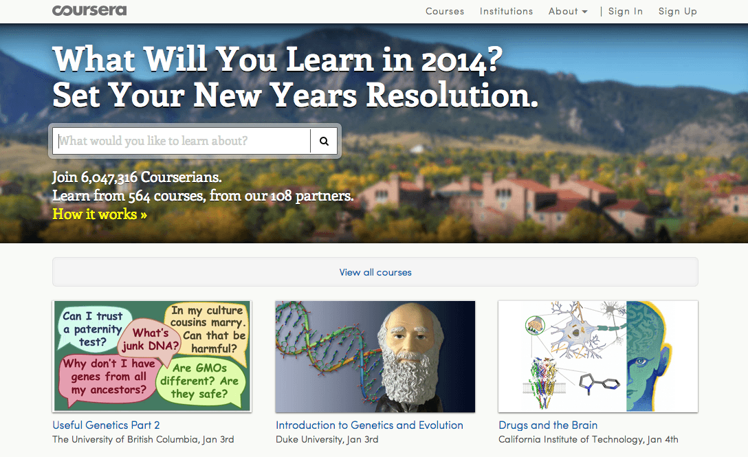 coursera- college online resources