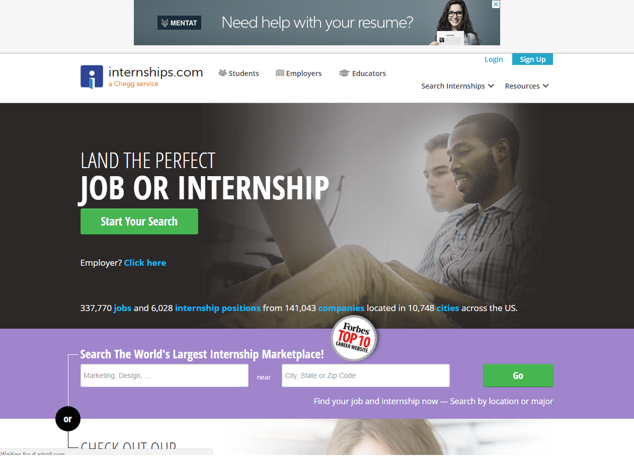 Internships.com- college online resources