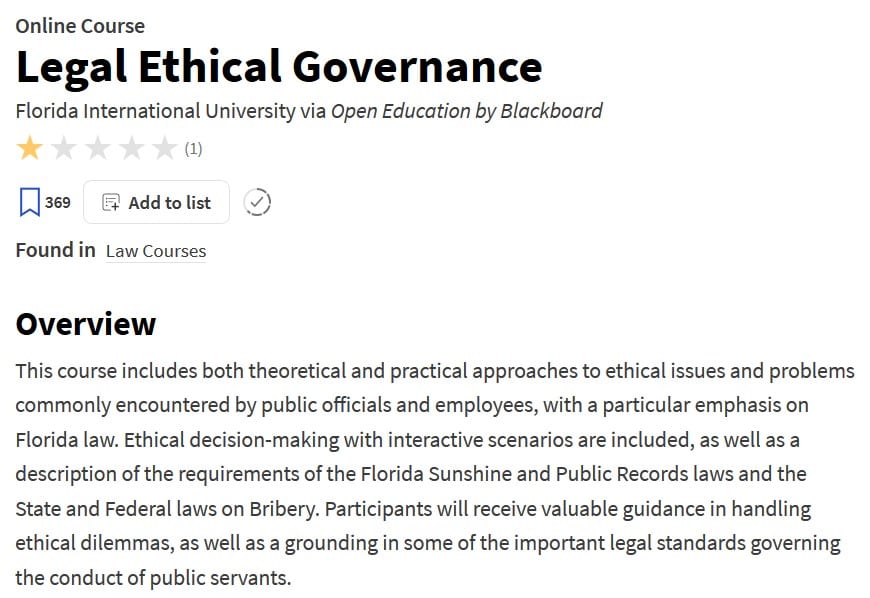 Legal Ethical Governance