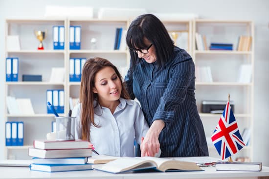 Young foreign student during english language lesson